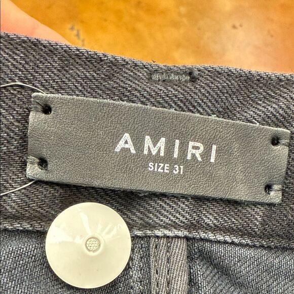 AMIRI Dark Straight Jeans with Embroidered Detail - Picture 5 of 12